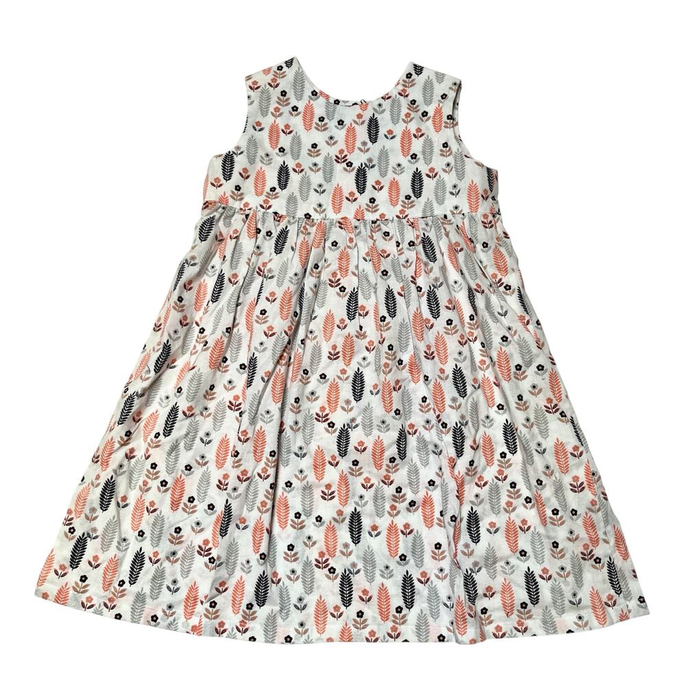 NWT Lilybuds Tutto Bambino Handmade Peach & Gray Sundress Size 4/5